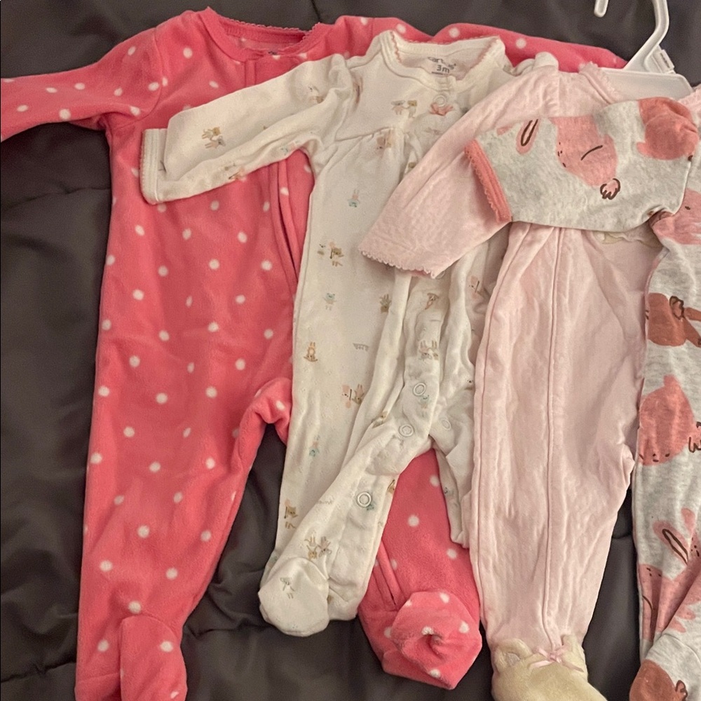 Carter's Pink and White Kids Footies Set
